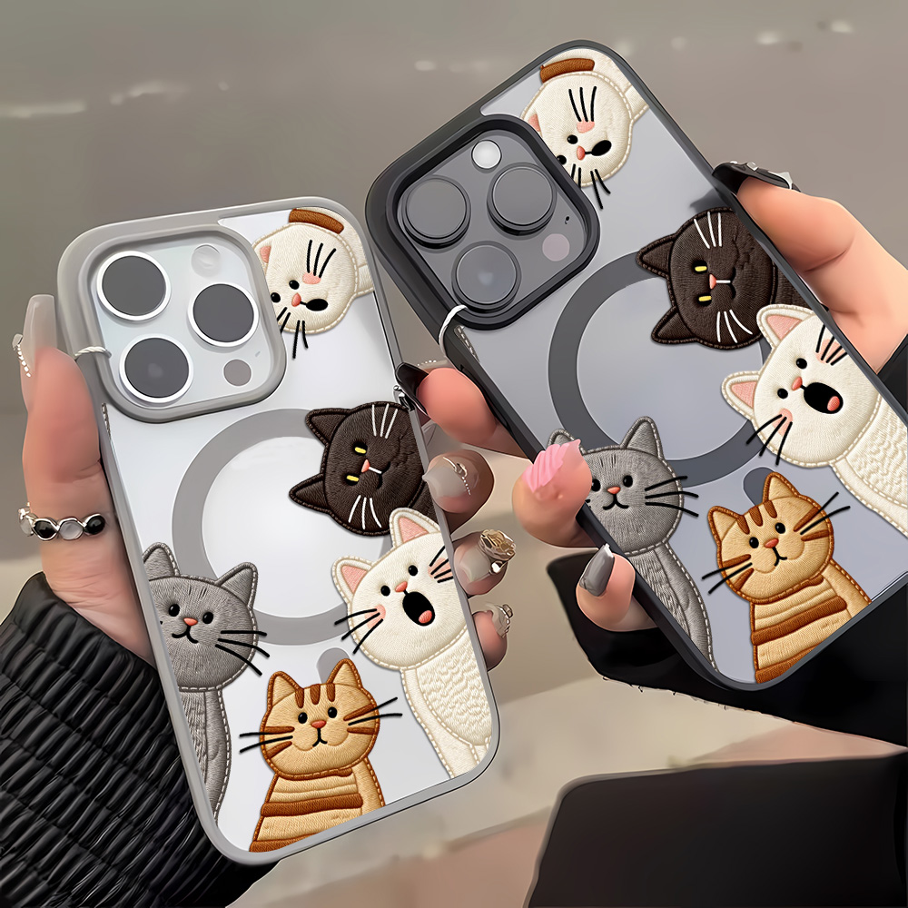 Cute Faux Embroidery Cat Phone - Apple Iphone 15 ulasan dan harga